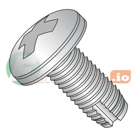 Thread Cutting Screw, #10-24 X 1/2 In, Stainless Steel Pan Head Phillips Drive, 4000 PK